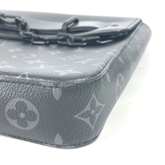 LOUIS VUITTON M80107 MonogramEclipse Pochette Steamer Bag Pouch Flap Clutch bag - Picture 4 of 10